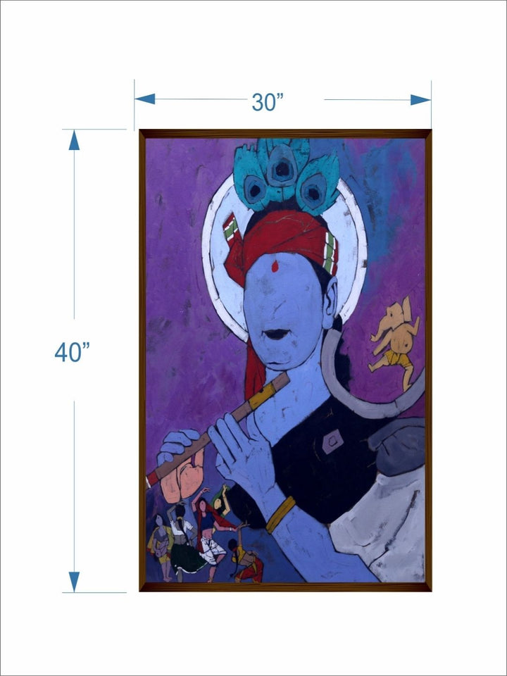 Harmony of Celestial Beings - Lord Krishna Wall Art