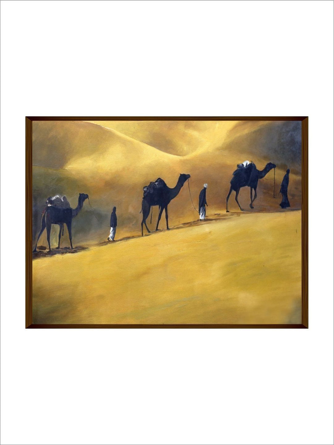 Golden Desert Wanderers - Desert Landscape Art