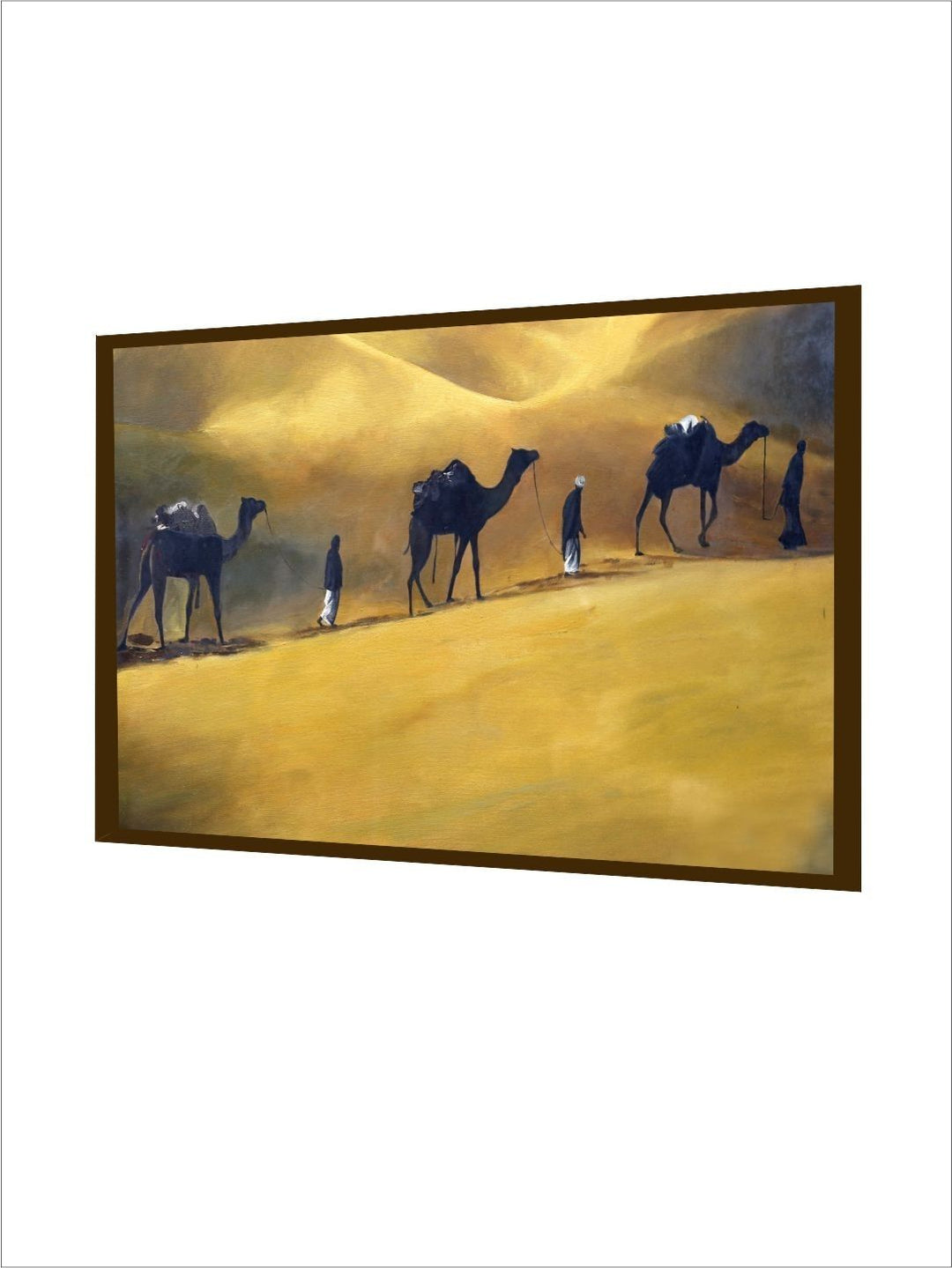 Golden Desert Wanderers - Desert Landscape Art