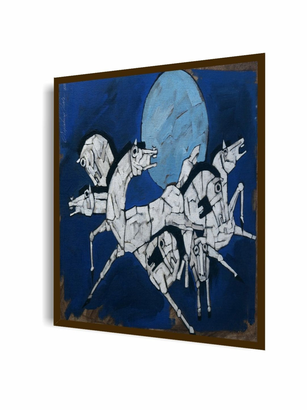 Galactic Horse Harmony - Blue Abstract Art