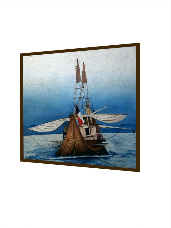 Moonlit Ocean Odyssey - Multicolor Canvas Painting