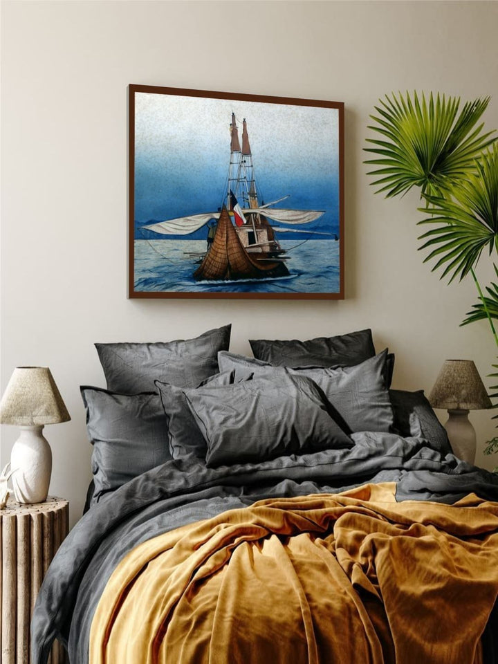Moonlit Ocean Odyssey - Multicolor Canvas Painting