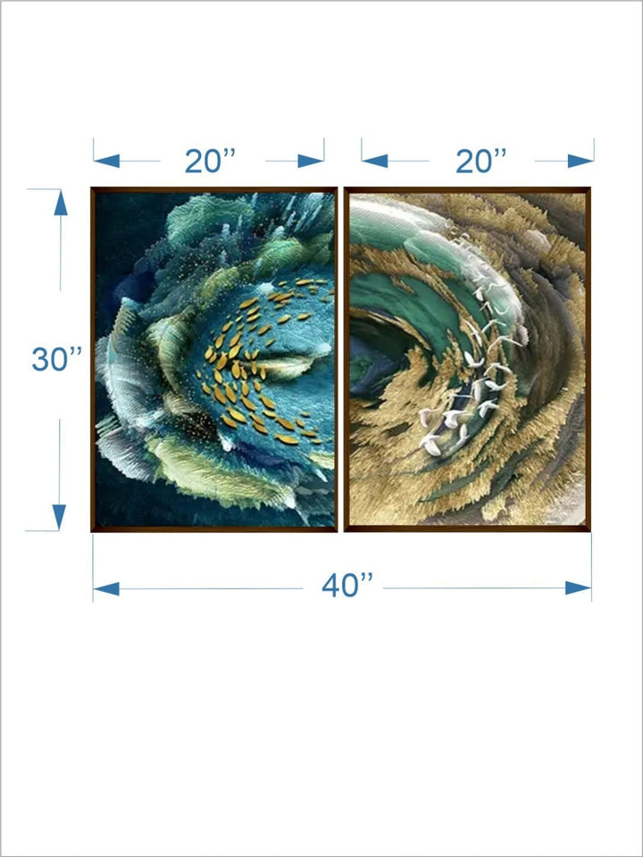 Eternal Aqua Bloom - Green Sea Painting