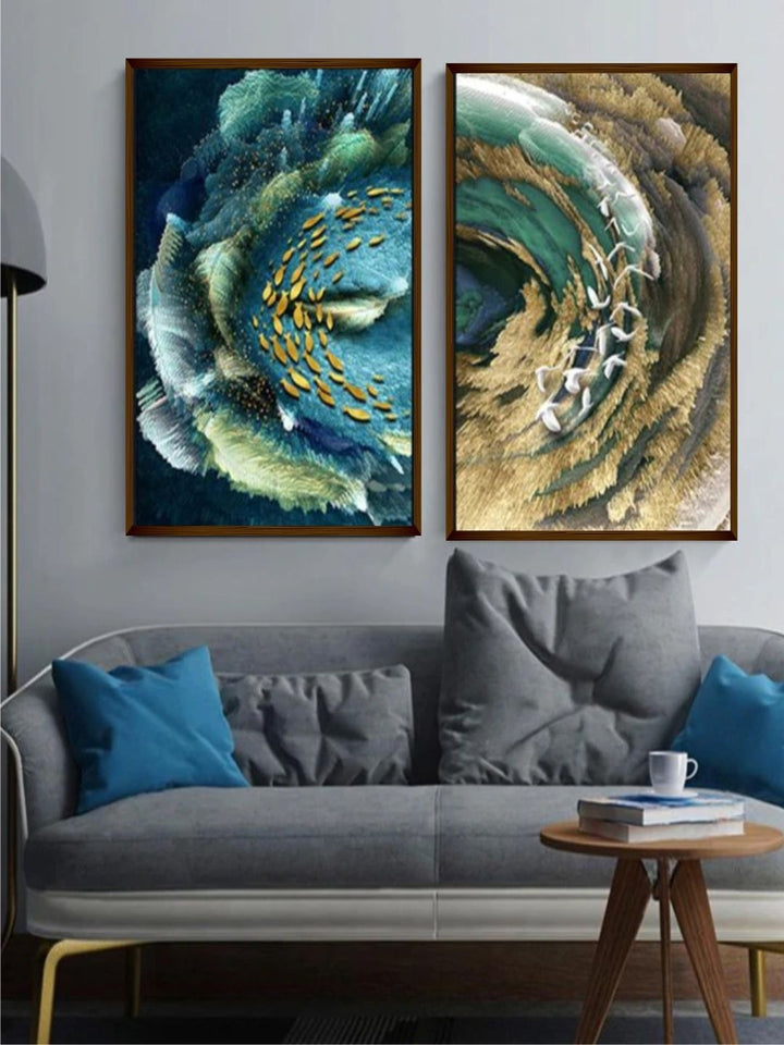 Eternal Aqua Bloom - Green Sea Painting