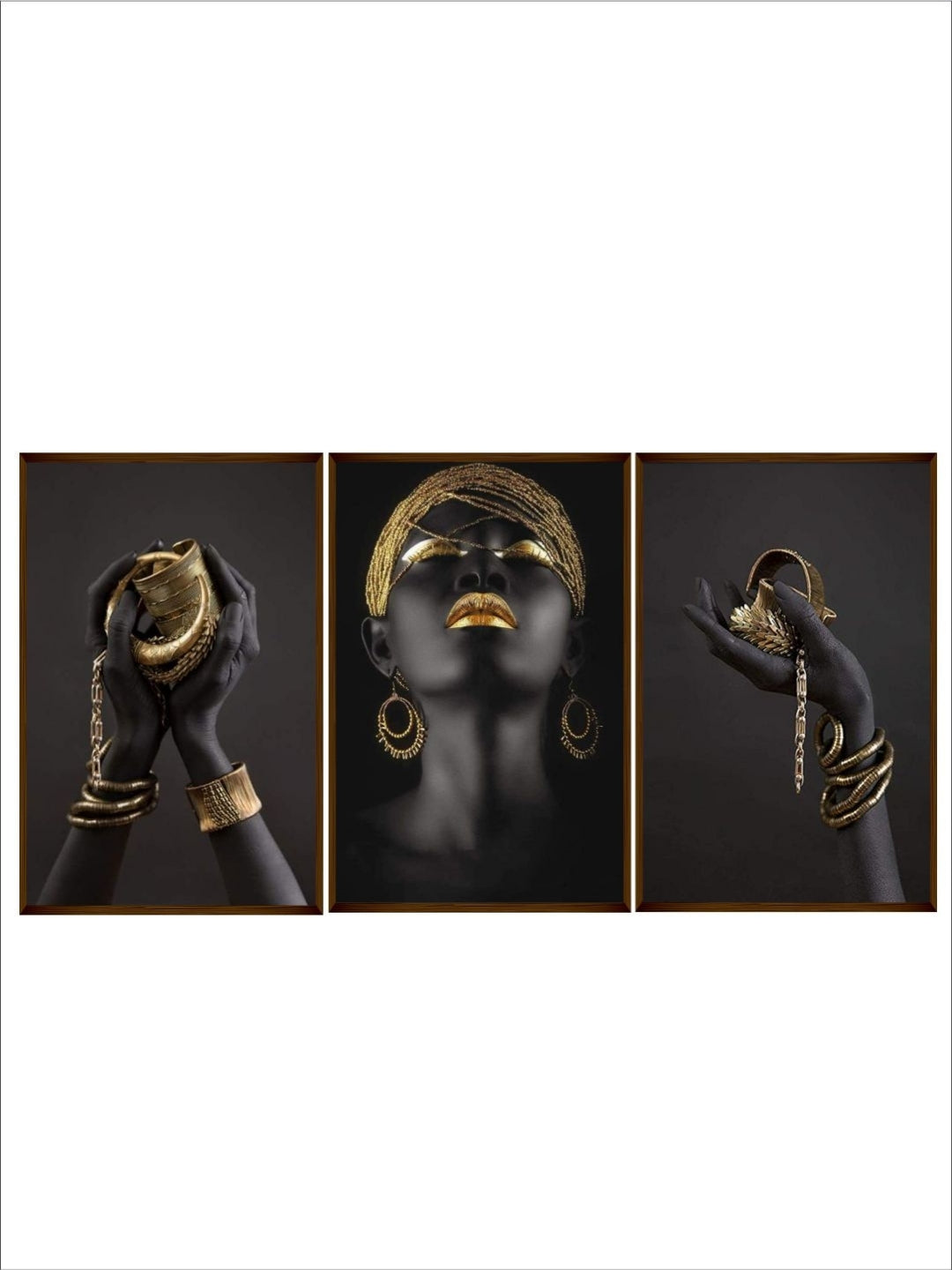 Mystique of the Golden Touch - Black Woman Canvas Art