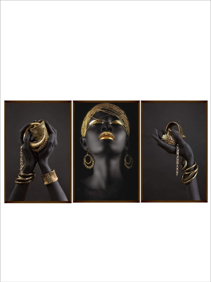 Mystique of the Golden Touch - Black Woman Canvas Art