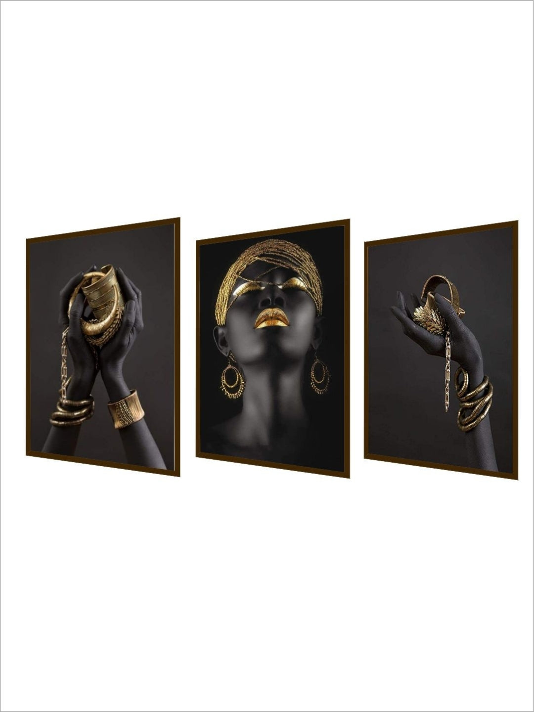 Mystique of the Golden Touch - Black Woman Canvas Art