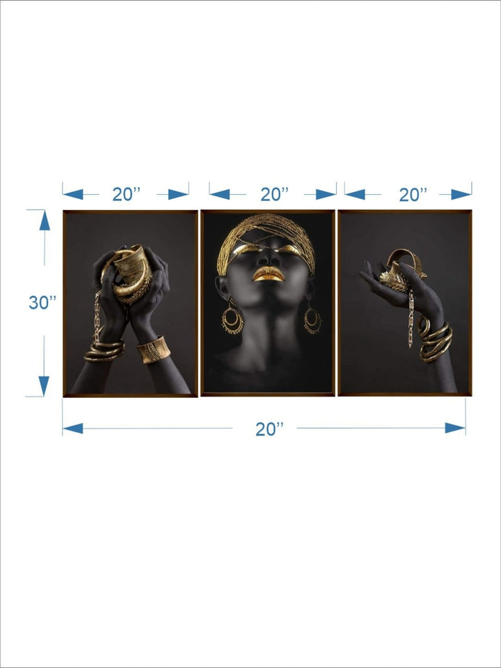 Mystique of the Golden Touch - Black Woman Canvas Art