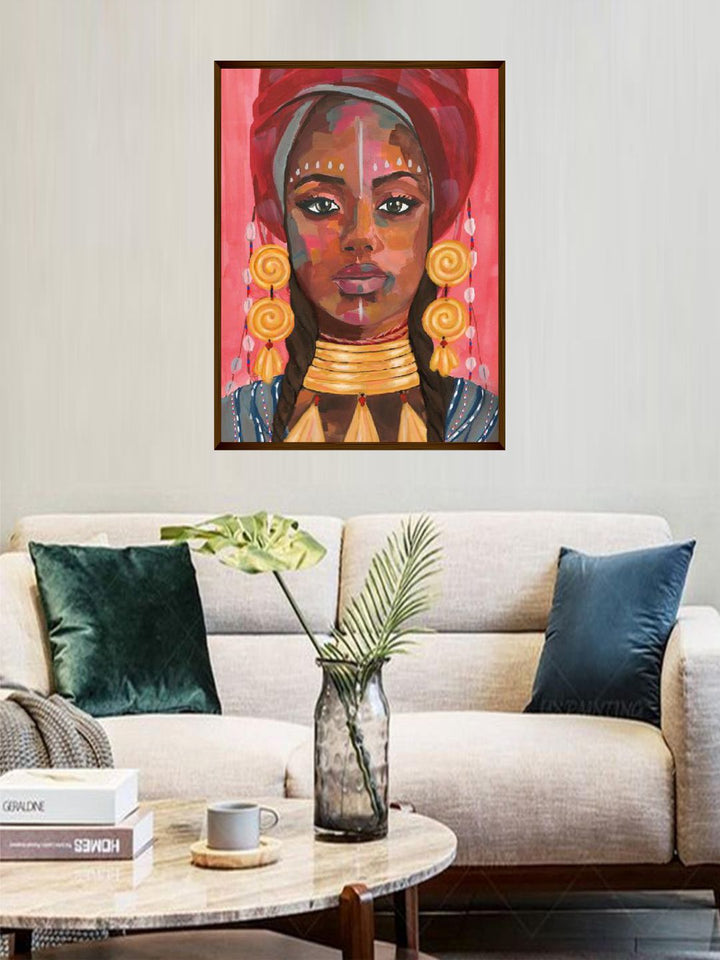 " Red & Orange Abstract Painting Wall Art''