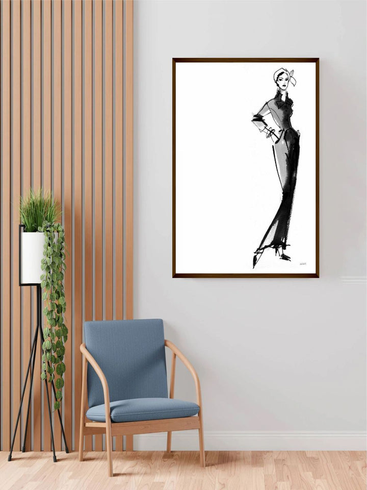 "Black & White Abstract Painting Wall Art''