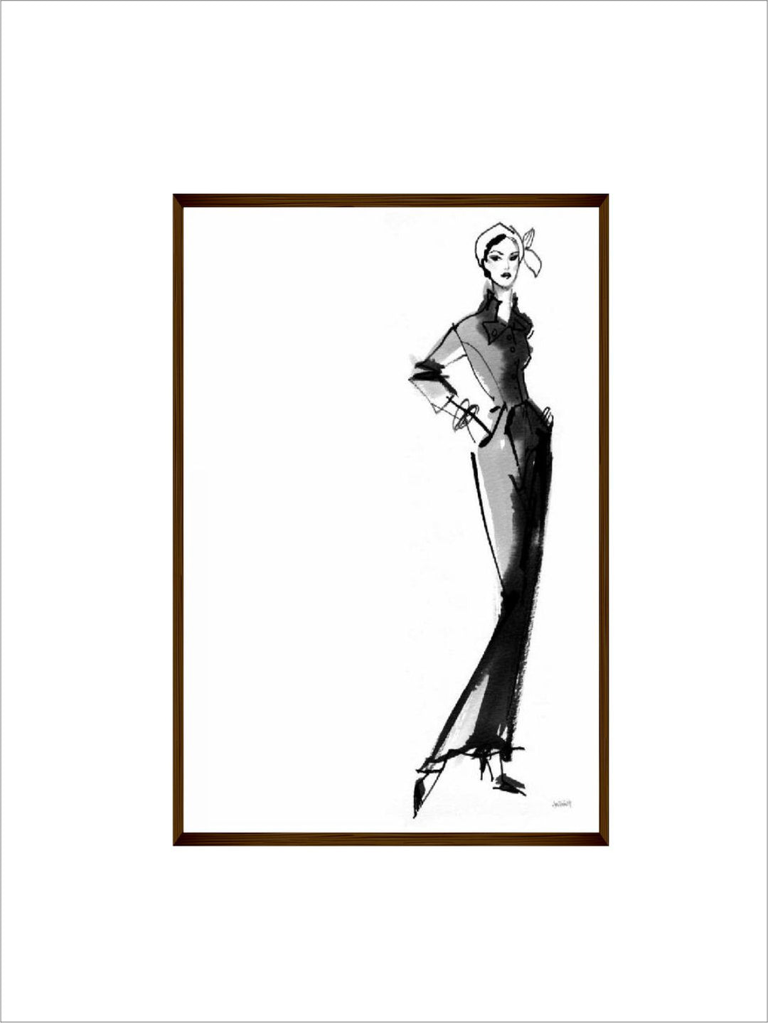 "Black & White Abstract Painting Wall Art''