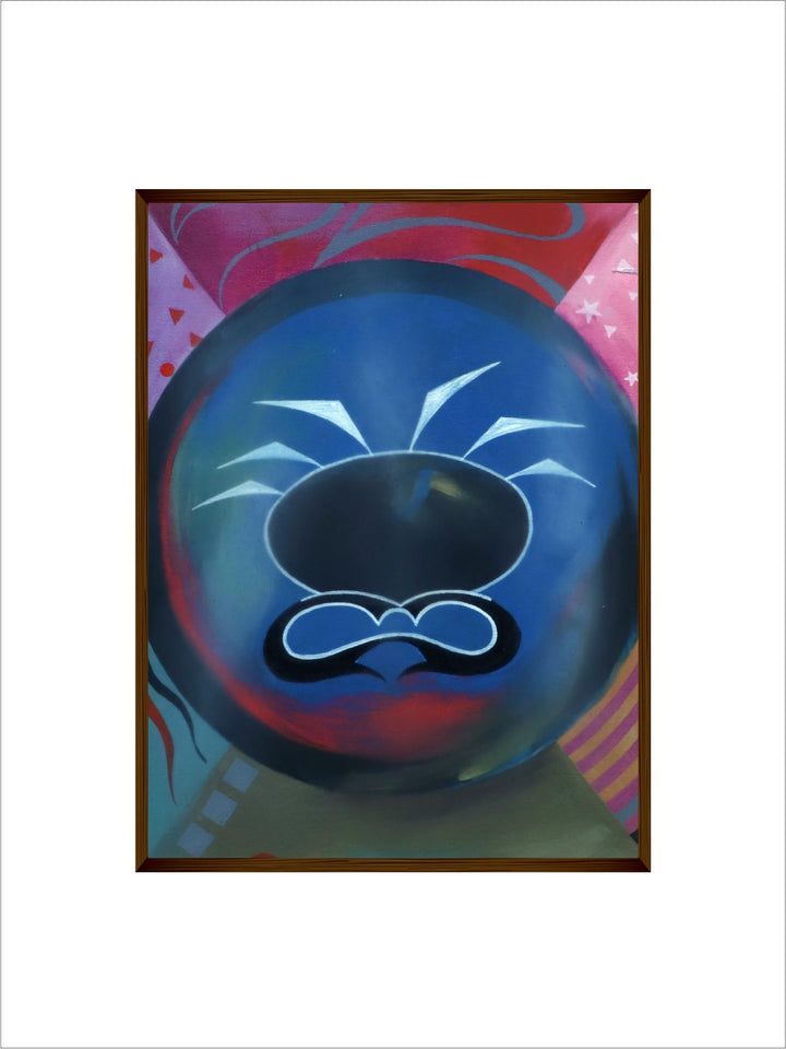 " Blue & Red Wood Abstract Wall Art''