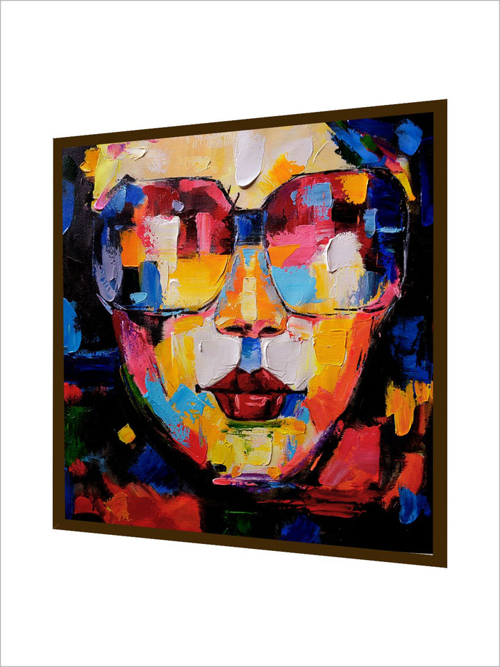 "Blue & Yellow Abstract Wall Painting''