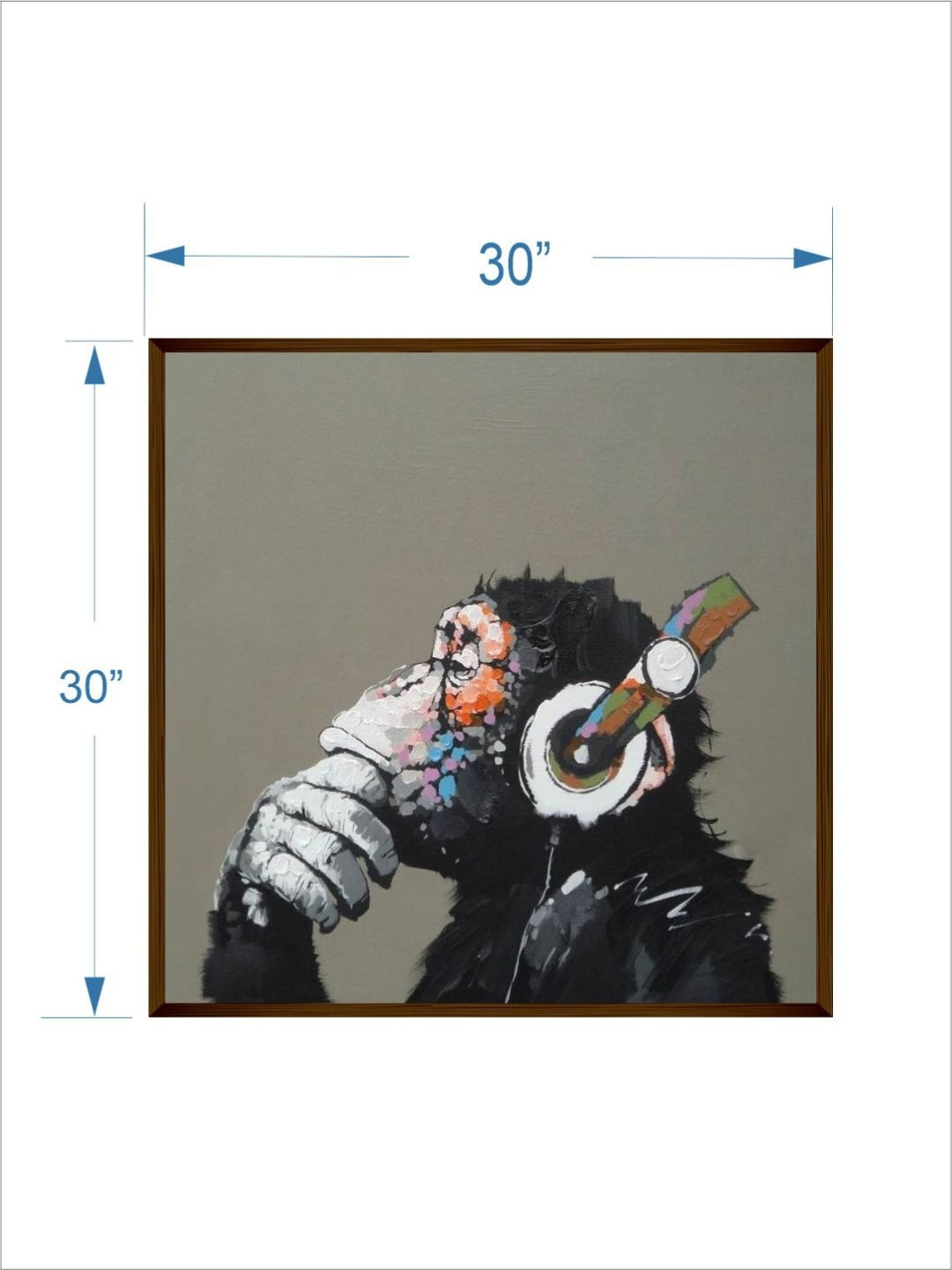 Melody of the Pensive Primate - Monkey Canvas Print