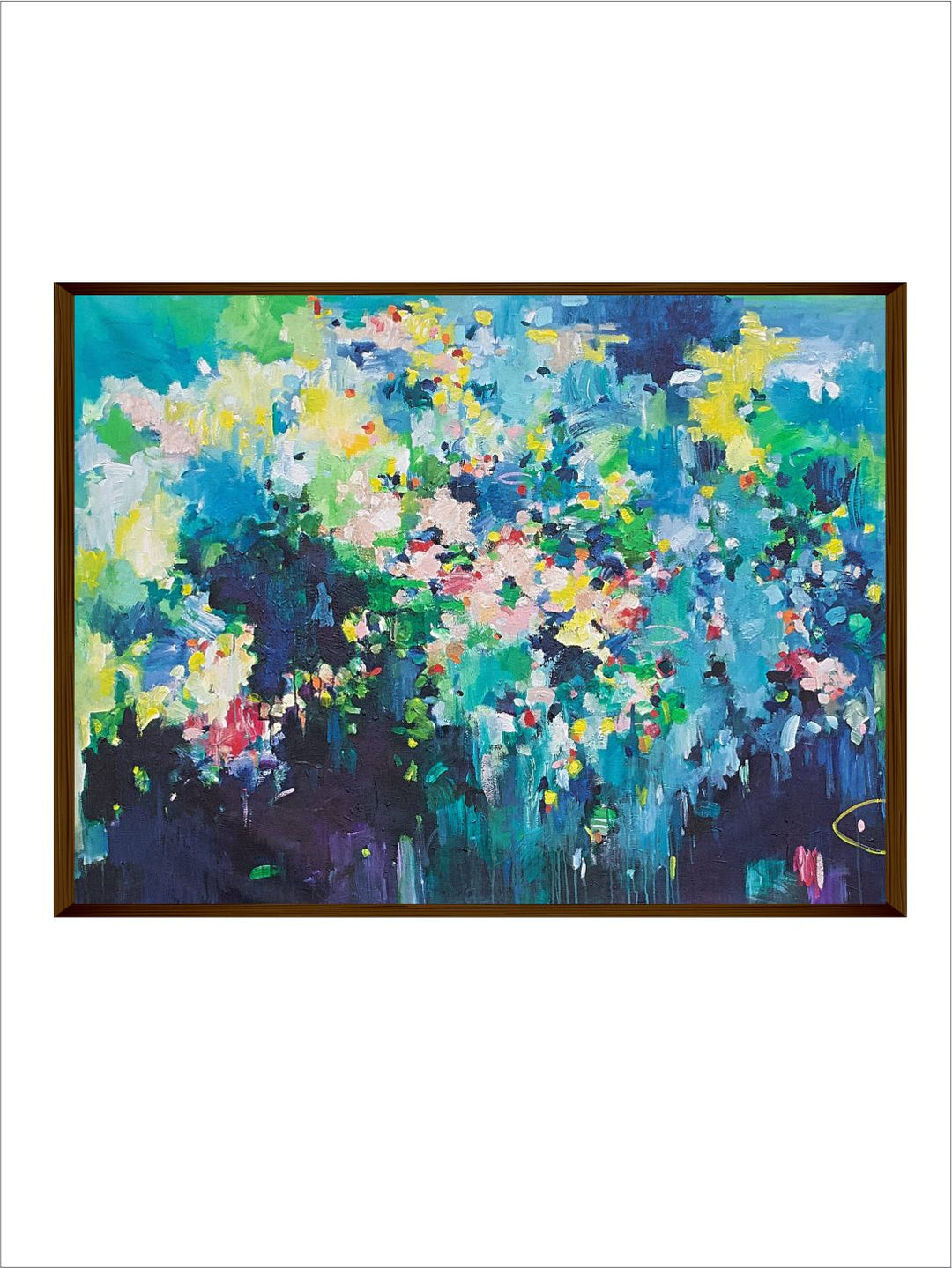 "Green And Blue Abstract Painting Wall Art''