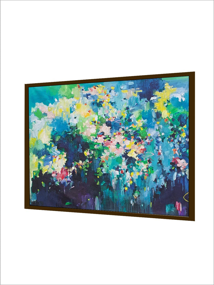 "Green And Blue Abstract Painting Wall Art''