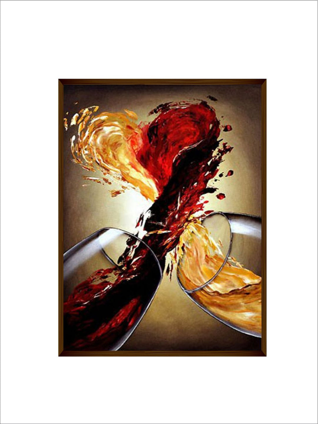 "Red & Black Abstract Printed Painting Wall Art''