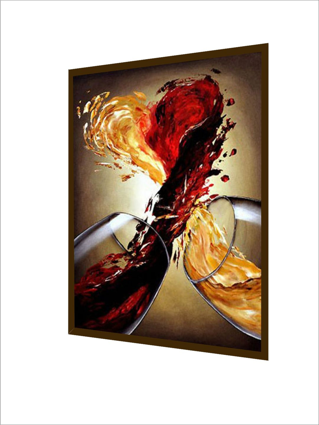 "Red & Black Abstract Printed Painting Wall Art''