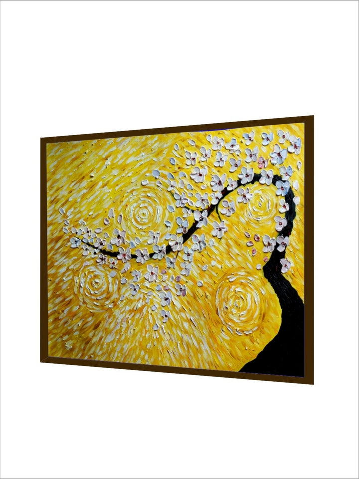 Luminous Petals on Ebony - Floral Branch Canvas