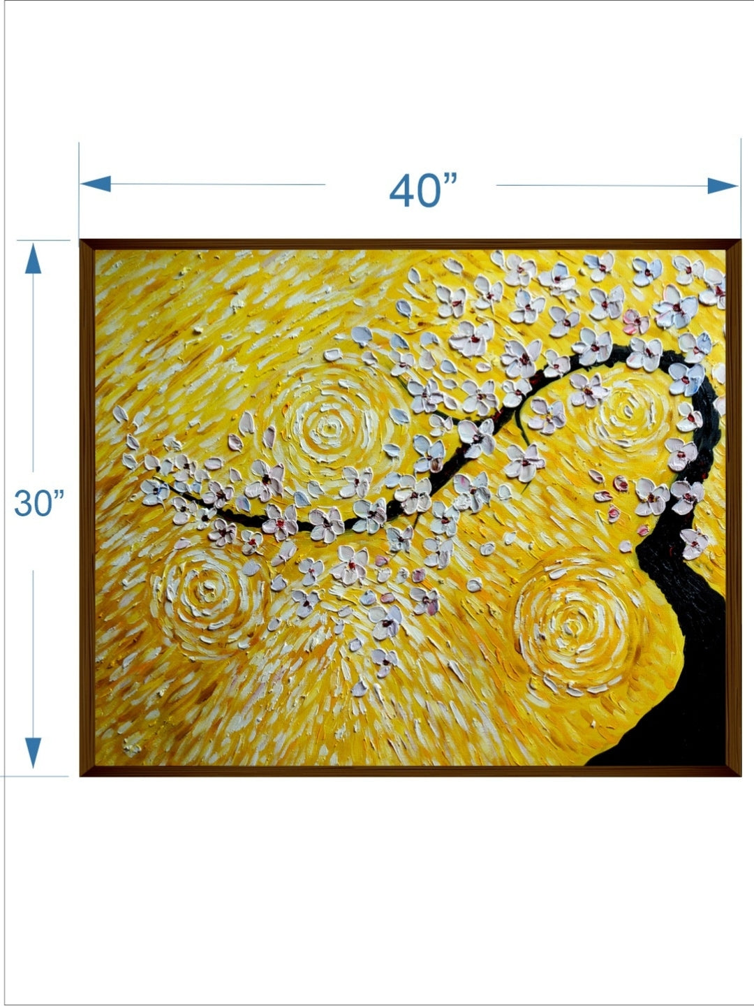 Luminous Petals on Ebony - Floral Branch Canvas