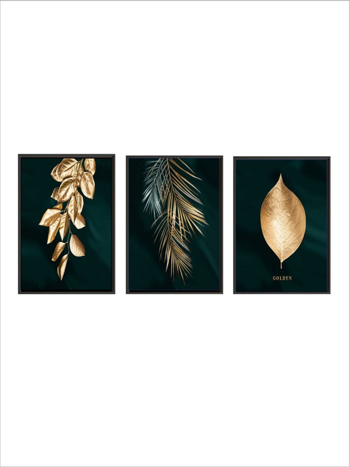 Lush Metallic Foliage - Abstract Botanical Painting