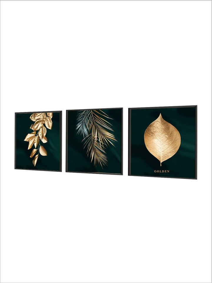 Lush Metallic Foliage - Abstract Botanical Painting