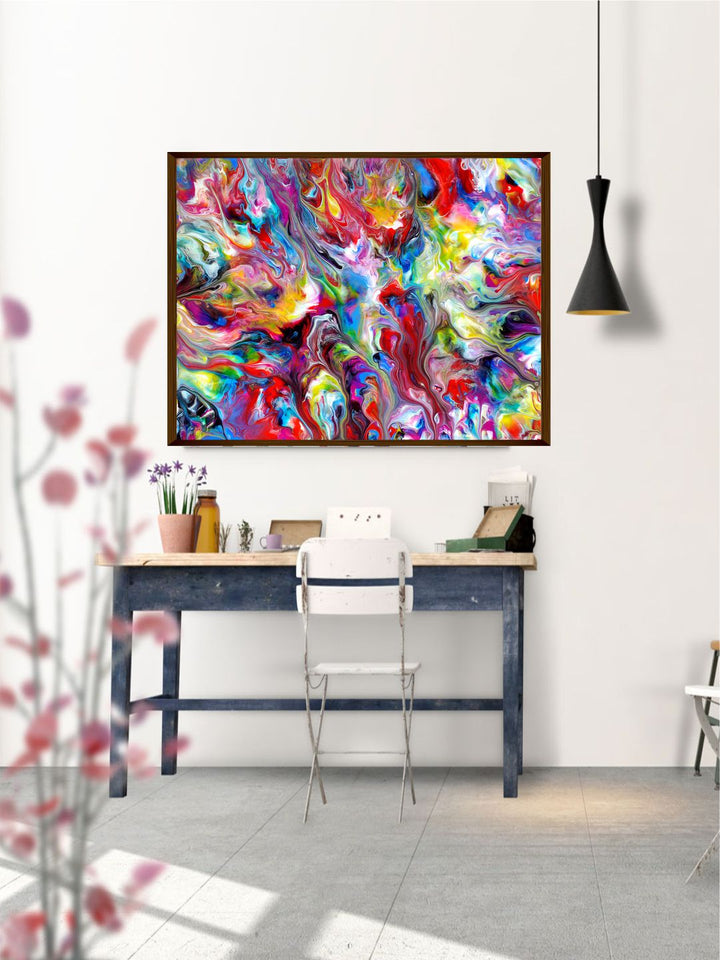 "Multicolored Abstract Paintings Wall Art''