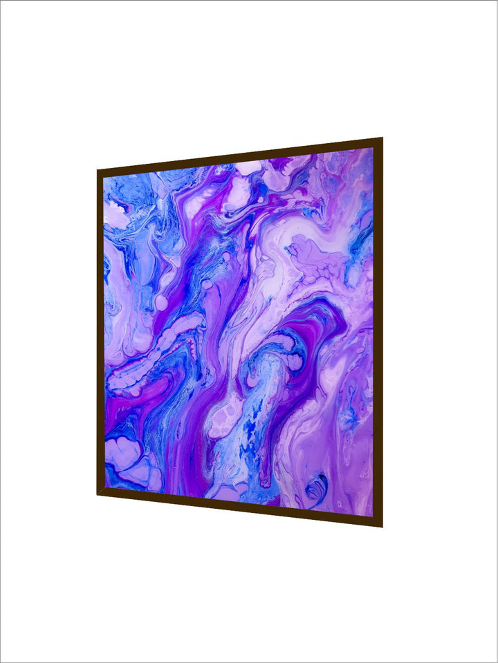 "Purple & Blue Abstract Painting Framed Wall Art''