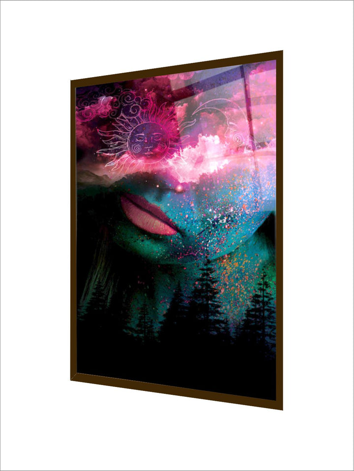 "Blue & Pink Abstract Painting Wall Art''