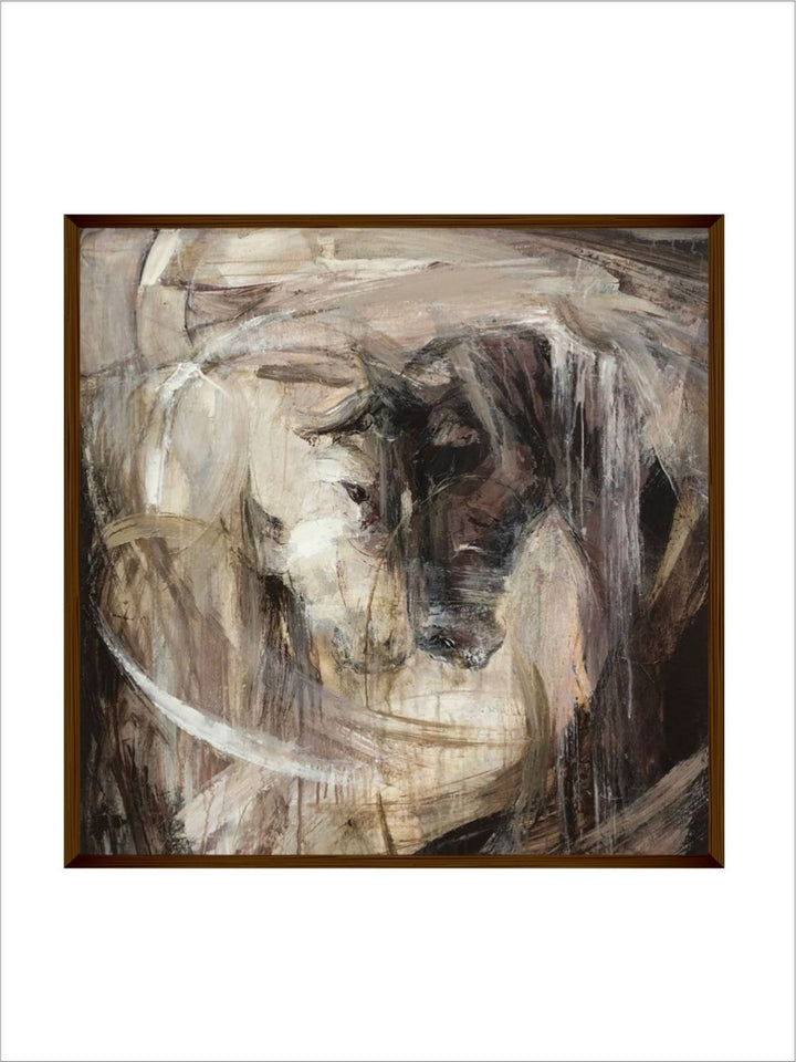 Shadows Within Wooden Frames - Modern Horse Painting