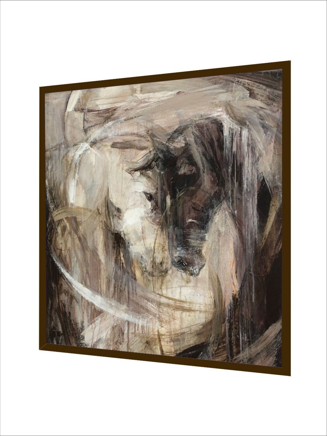 Shadows Within Wooden Frames - Modern Horse Painting