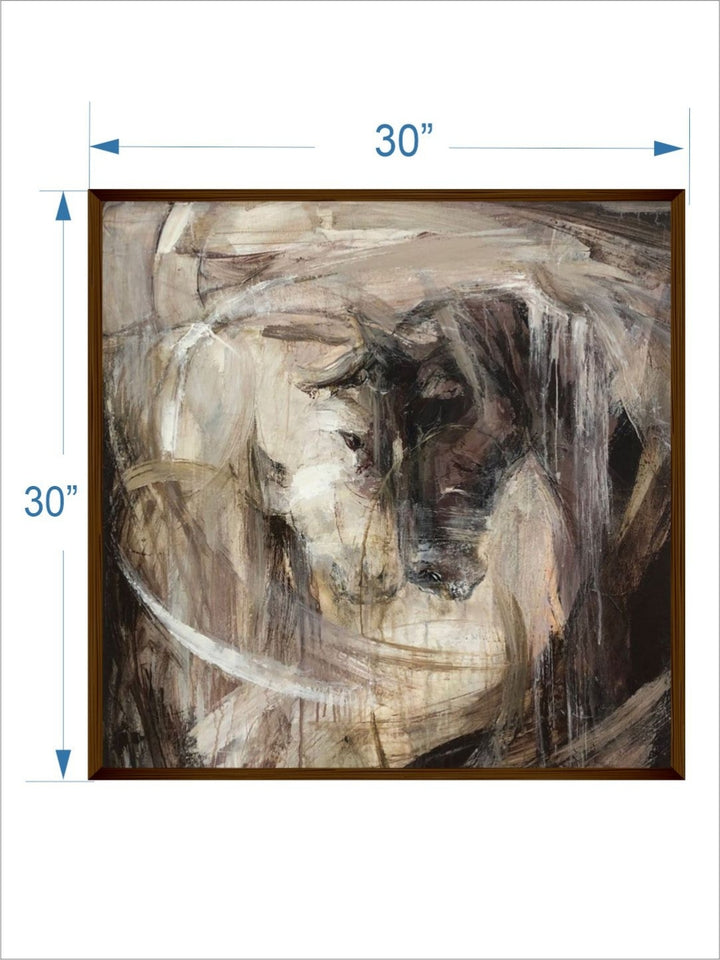 Shadows Within Wooden Frames - Modern Horse Painting
