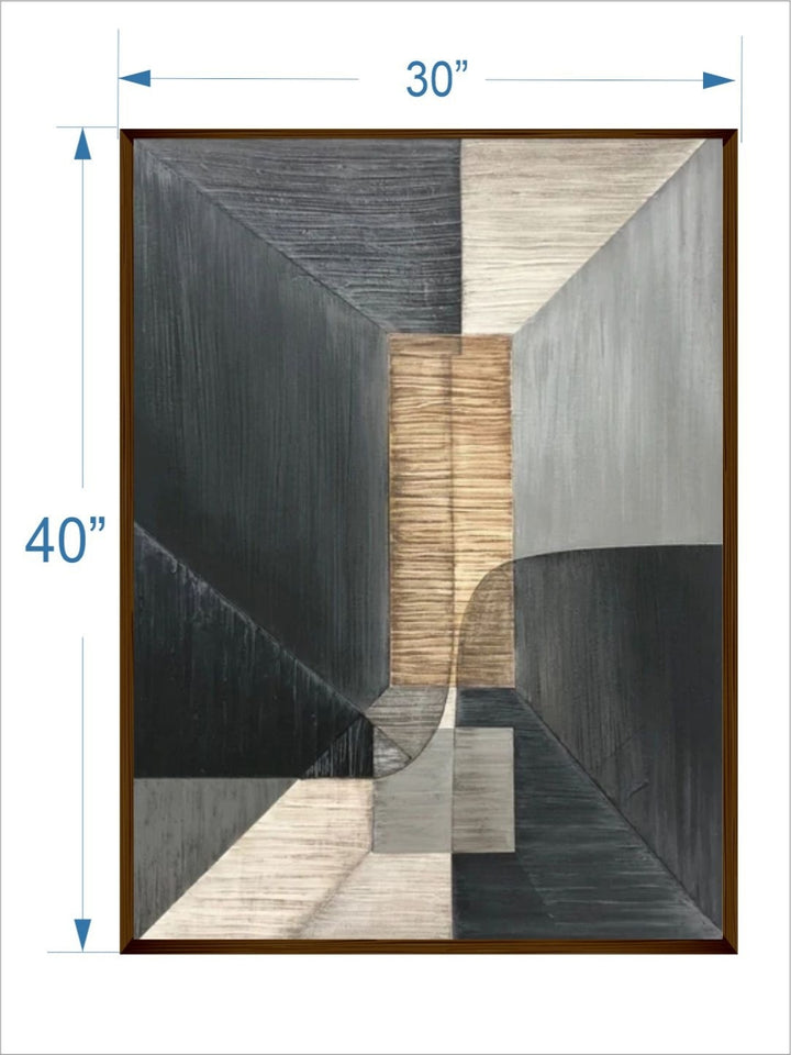 "Abstract Shadows Intersection - Geometric framed print "