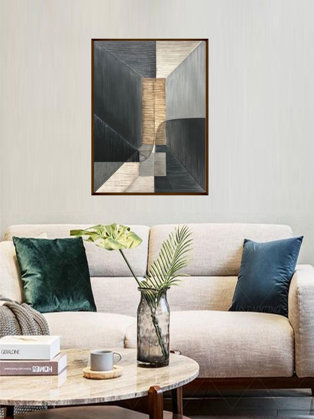 "Abstract Shadows Intersection - Geometric framed print "