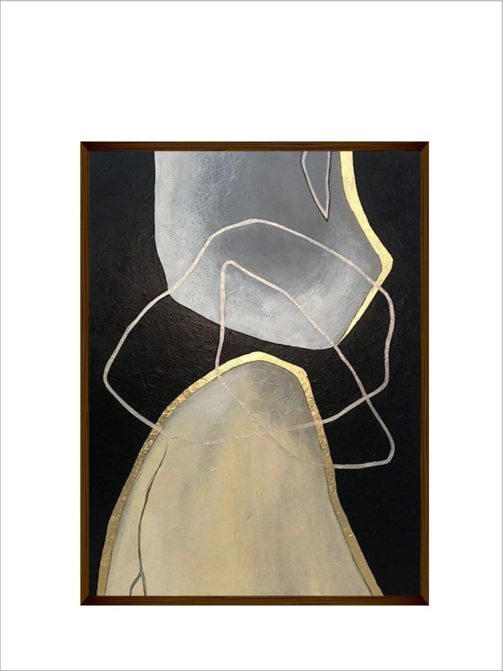 Silhouettes and Shadows Dance - Grey Abstract Painting