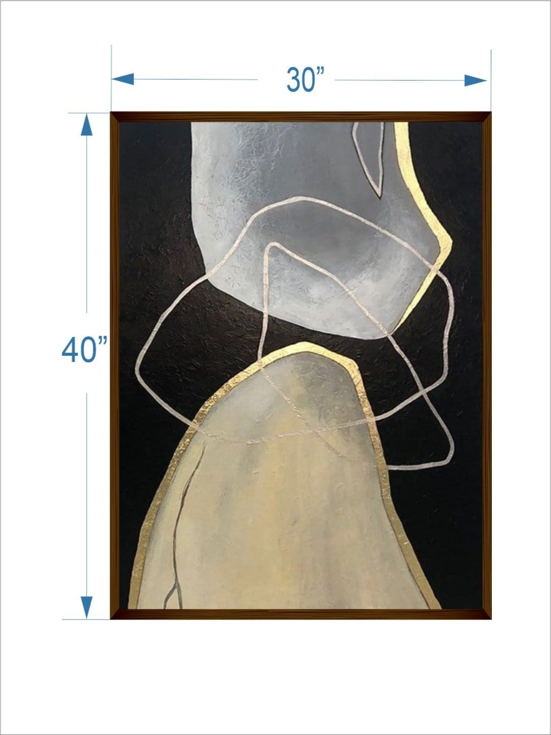 Silhouettes and Shadows Dance - Grey Abstract Painting