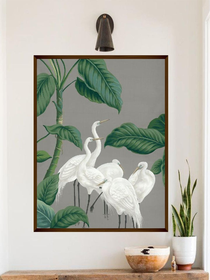 Elegance Amidst Green Leaves - Wall Art Decor