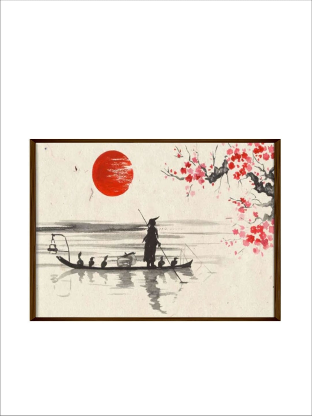 Journey Beneath the Crimson Sun - Colorful canvas art