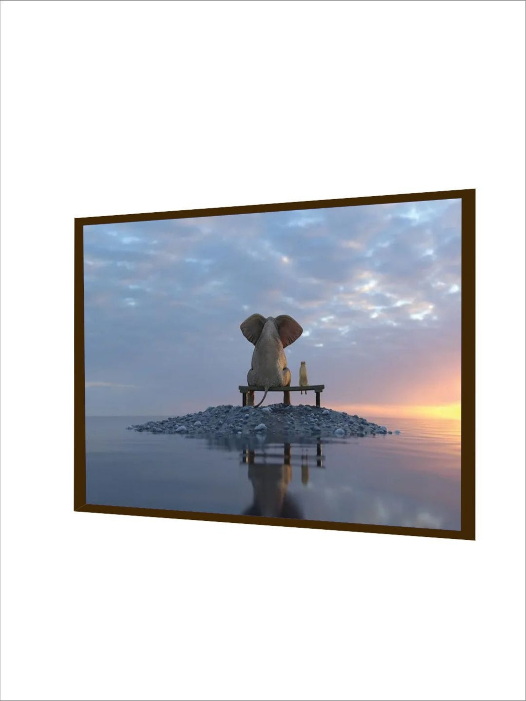 Elephant?s Serene Sunset Soiree - Elephant canvas print
