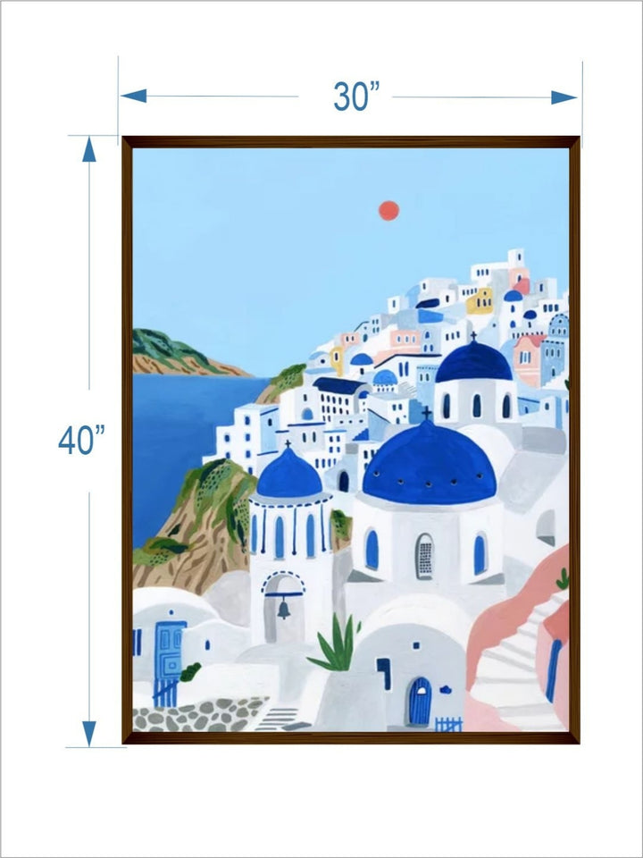 Azure Horizon View - Framed Greece art