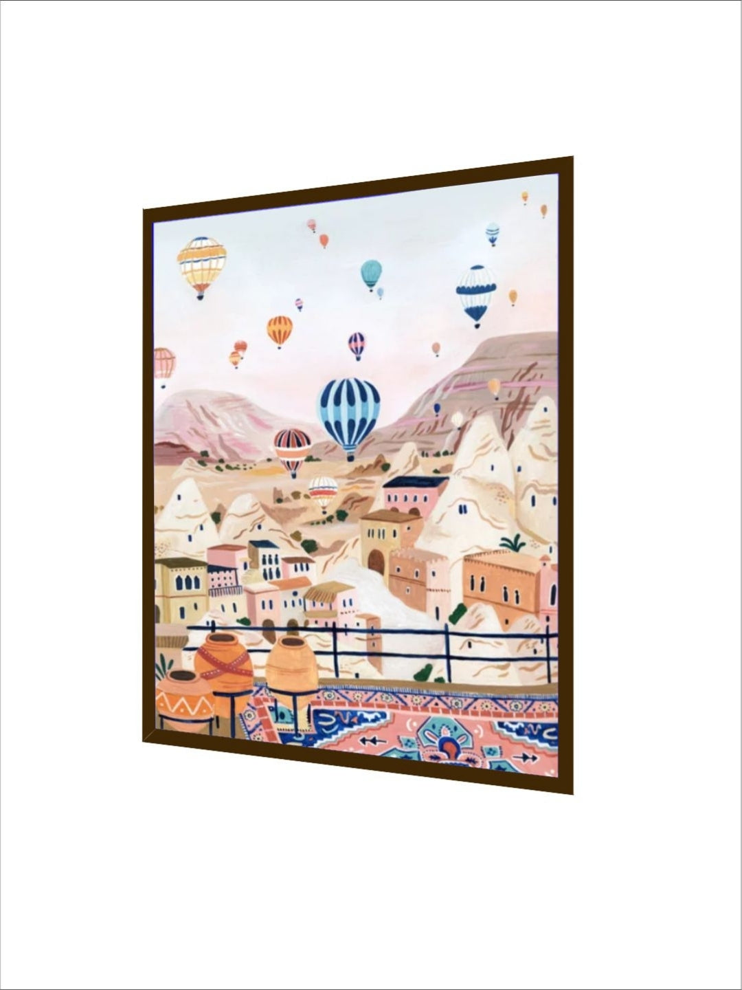 Balloons Over Pastel Town - Wall decor for teens