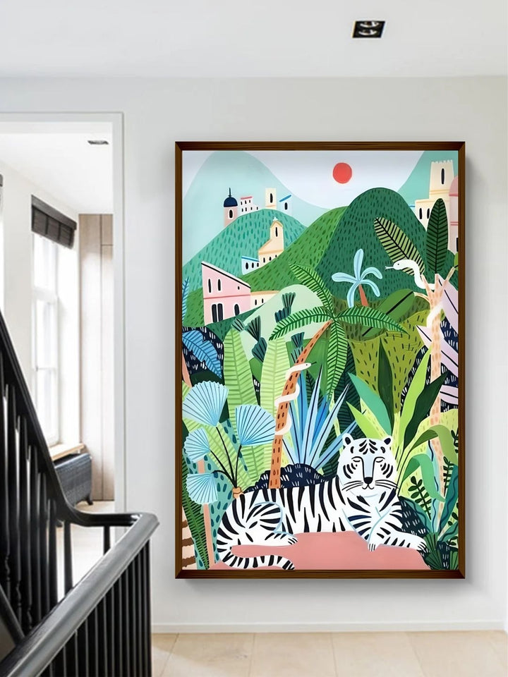 Peaceful Predator?s Paradise - Jungle Canvas Painting