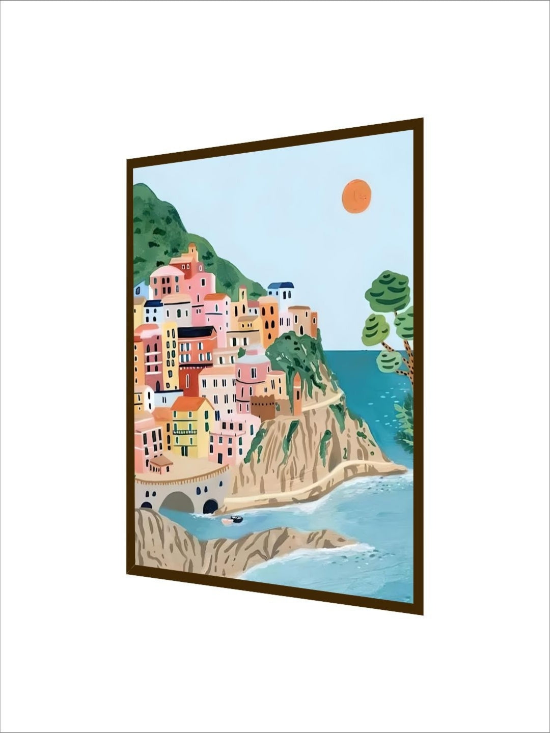 Cliffside Haven, Ocean?s Embrace - Italy coastal wall decor