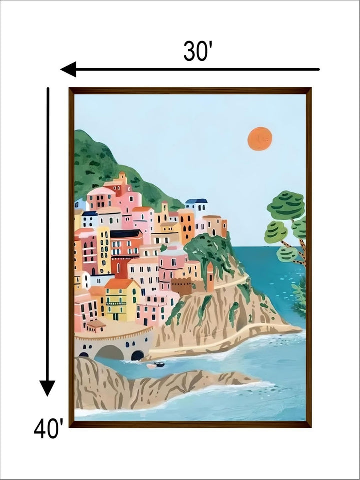 Cliffside Haven, Ocean?s Embrace - Italy coastal wall decor