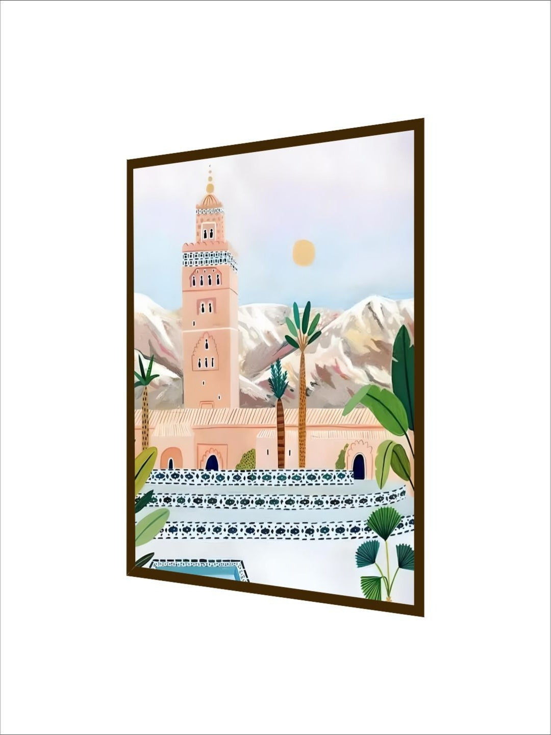 Mountains? Watchful Ancient Tower - Street market painting