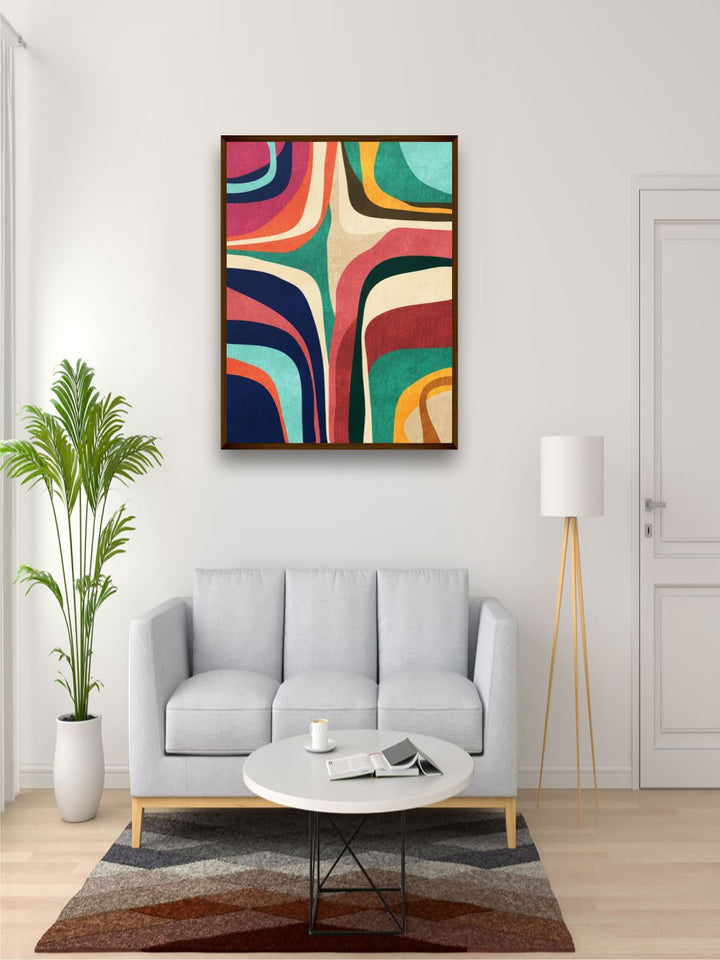"Green & Red Abstract Painting Wall Art''