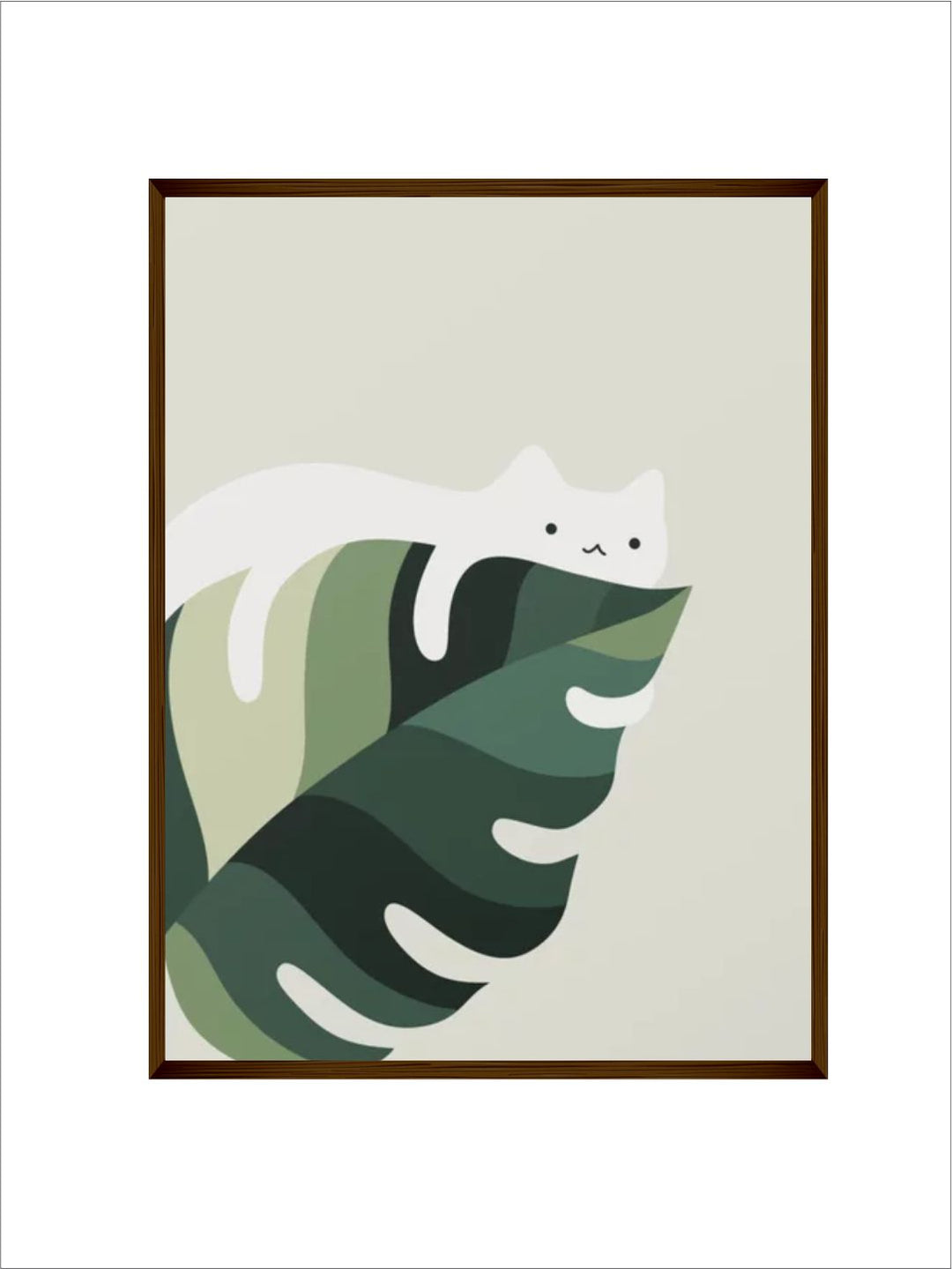 " Greem & Cream Toned Abstract Framed Wall Painting''