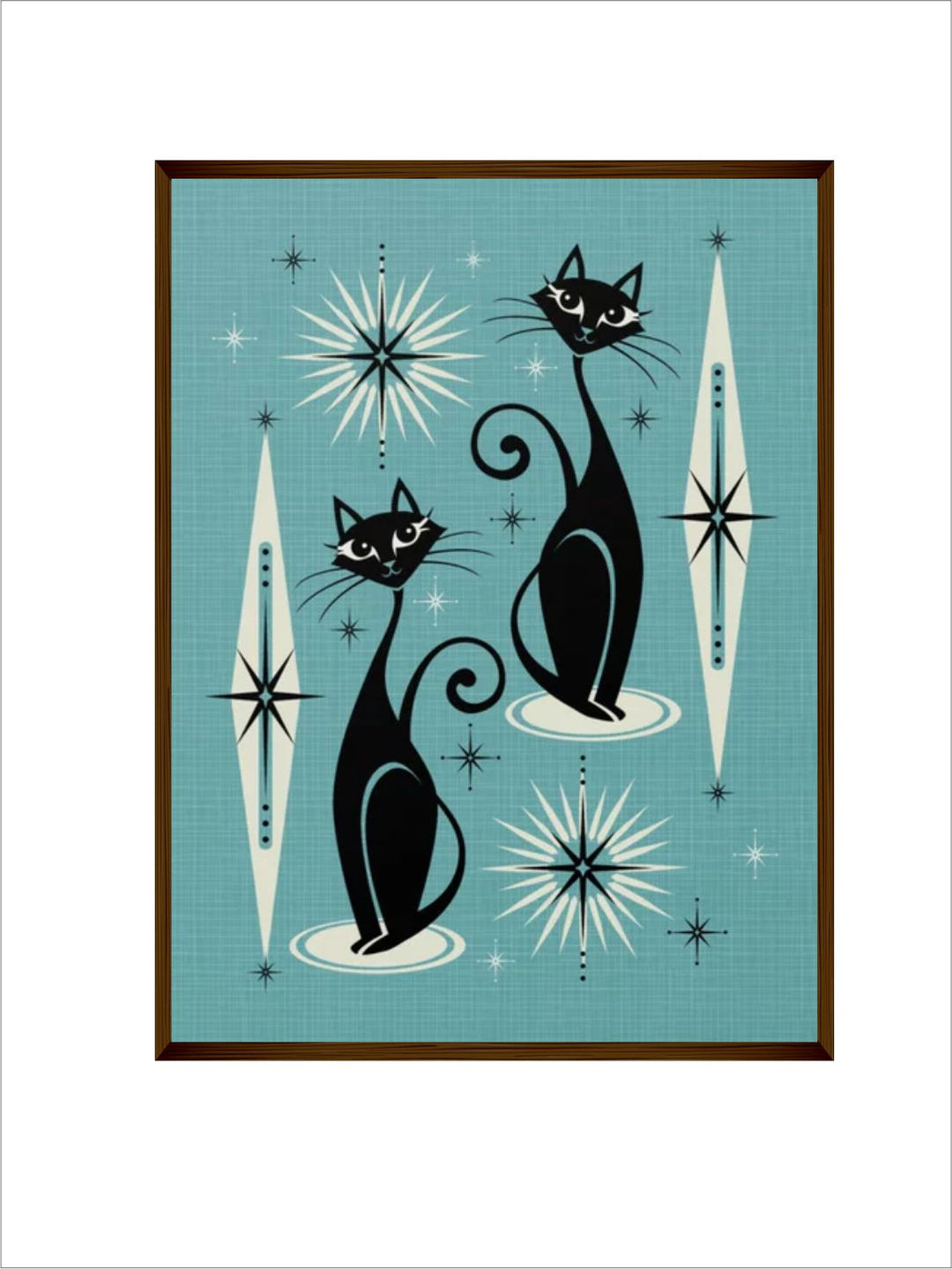 "Blue & Black Abstract Framed Wall Painting''