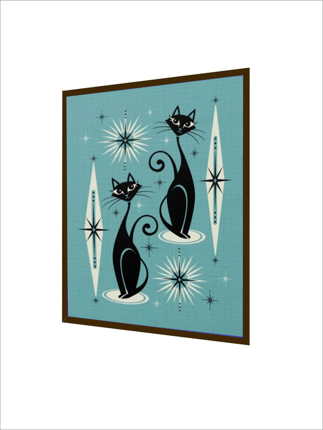 "Blue & Black Abstract Framed Wall Painting''