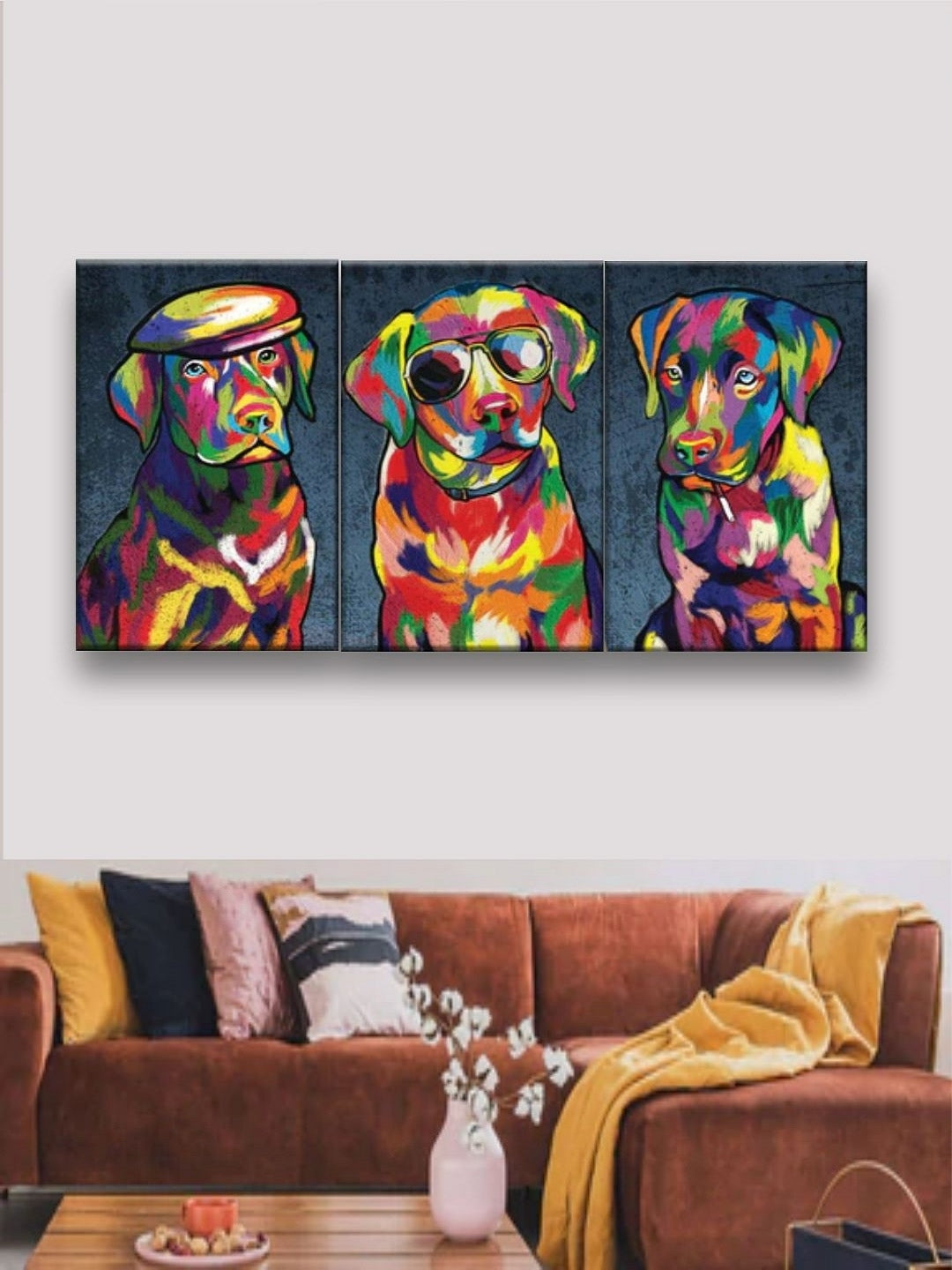 Kaleidoscopic Dogs in Unity - Dog Canvas Print